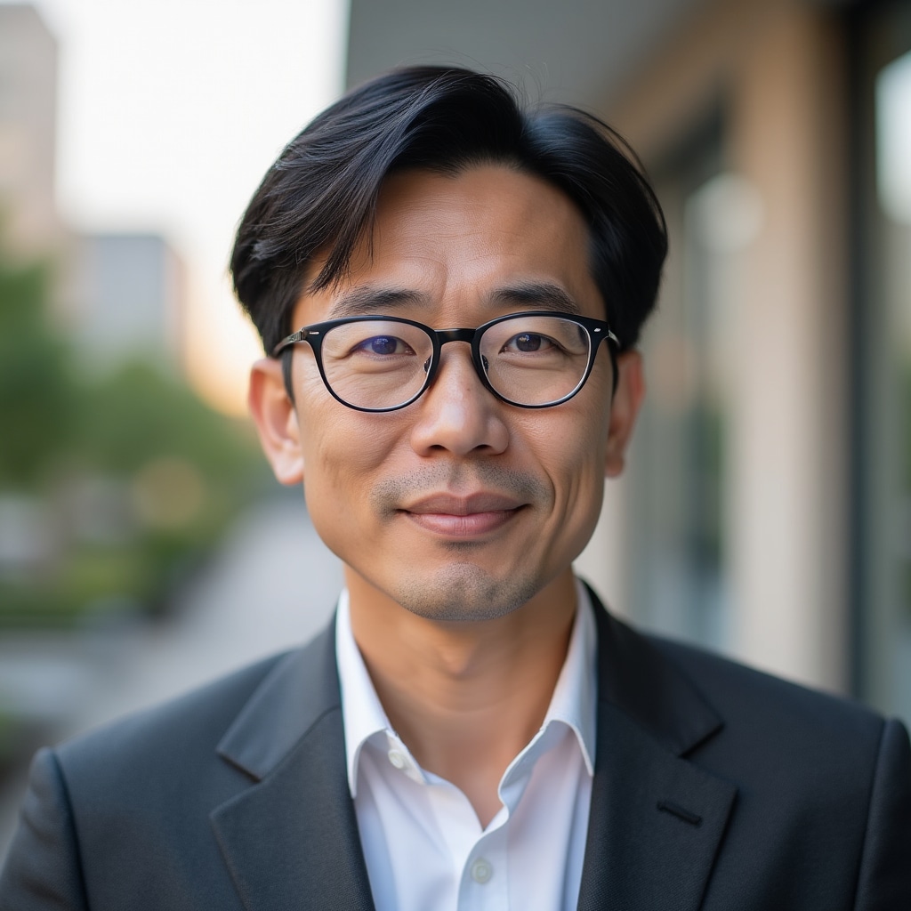 David Chen, Business Writing Specialist, a professional man in his forties with composed and approachable expression